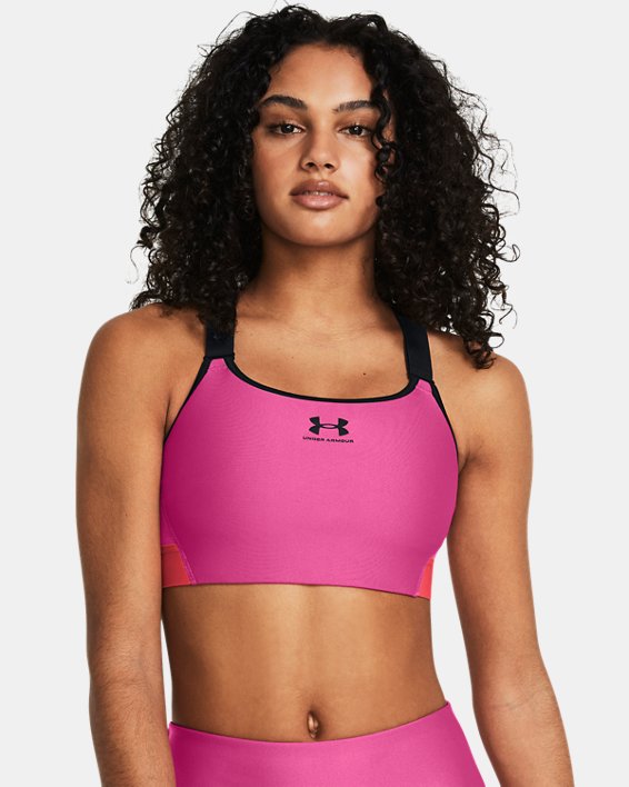 Women's HeatGear® Armour High Sports Bra, Pink, pdpMainDesktop image number 0